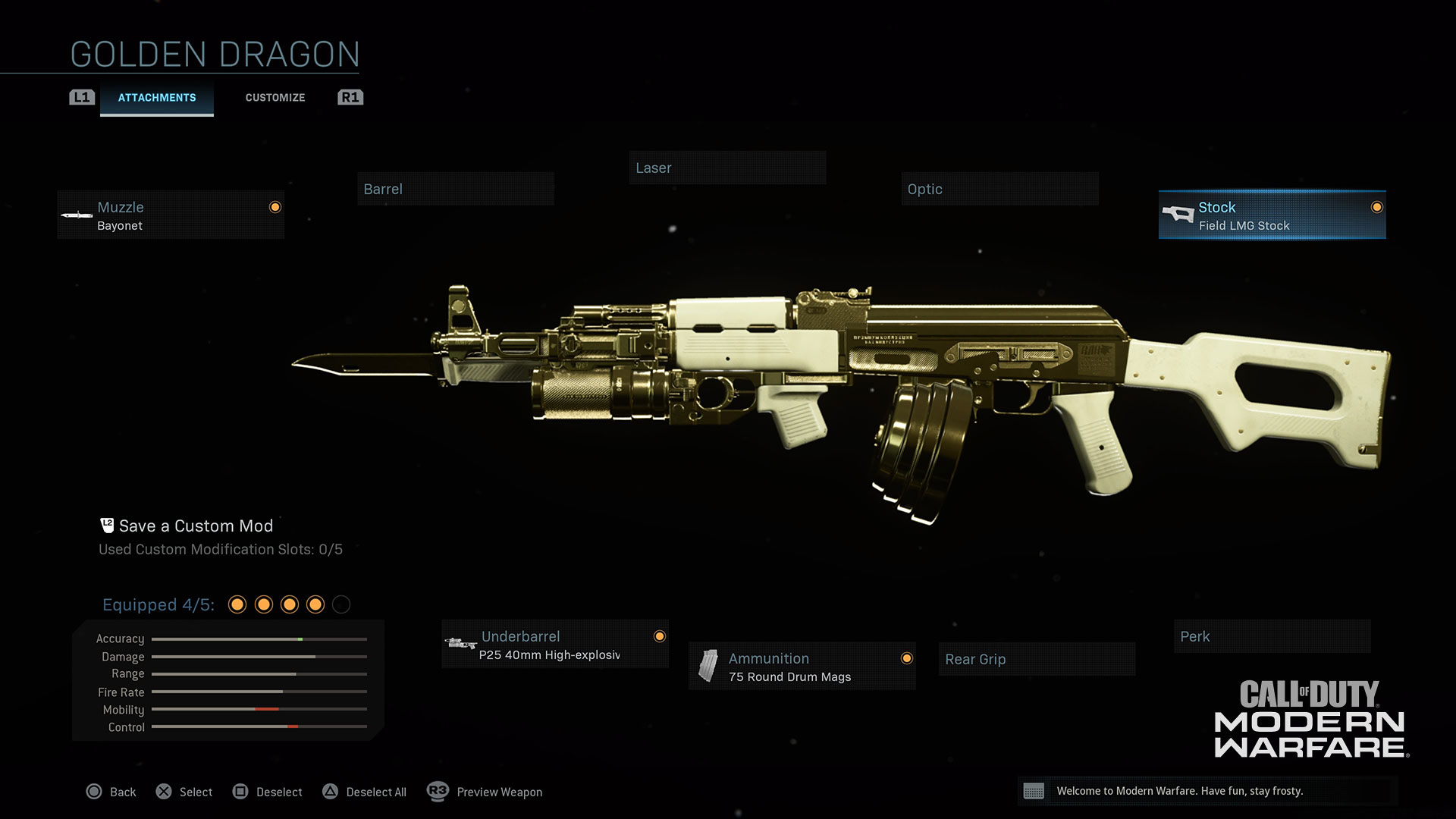 cod4 modern warfare can you customize gun